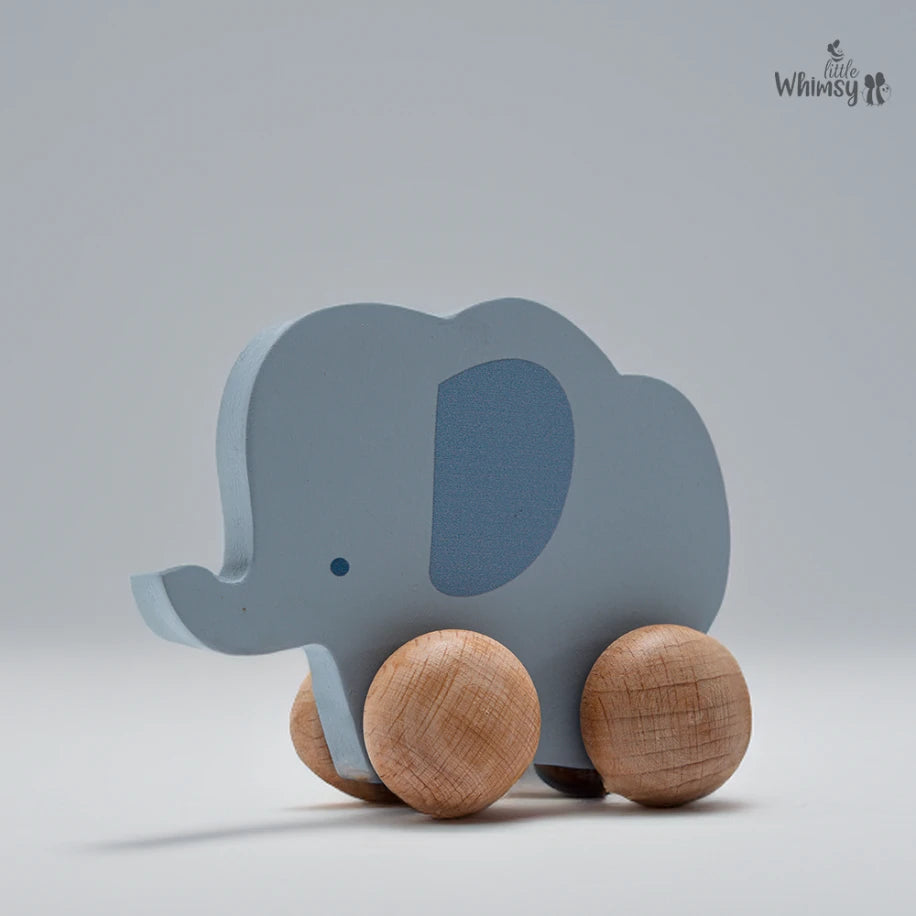 Trunky Wheels Wooden Elephant Push Toy