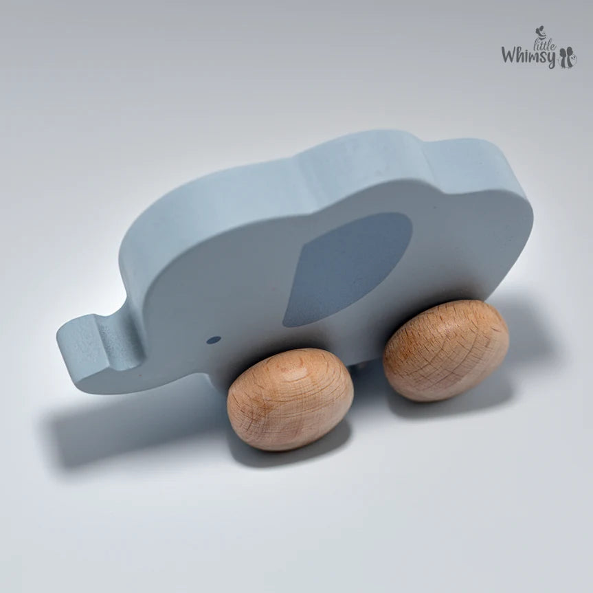 Trunky Wheels Wooden Elephant Push Toy