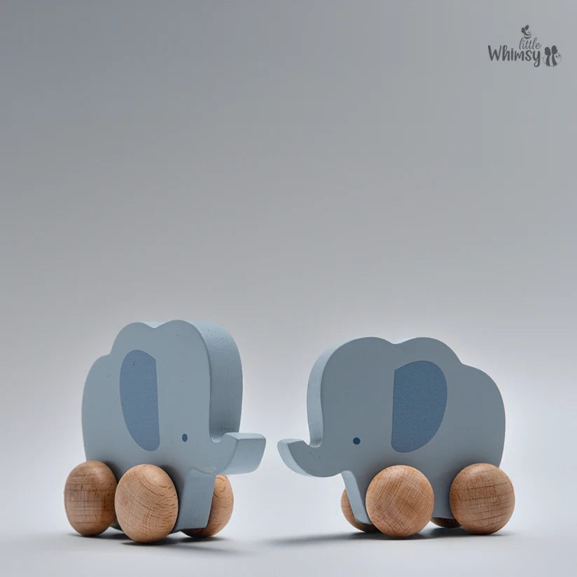 Trunky Wheels Wooden Elephant Push Toy