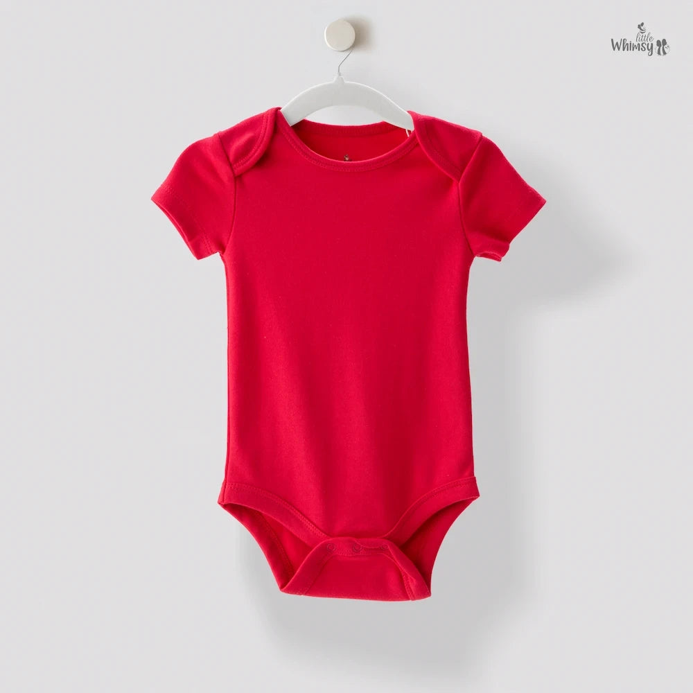 Cherry Red Organic Cotton Onesie