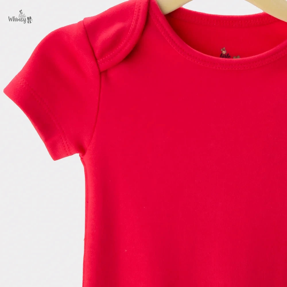 Cherry Red Organic Cotton Onesie