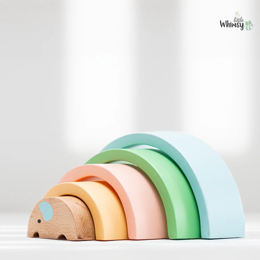 Stack & Shine Wooden Pastel Rainbow Stacker