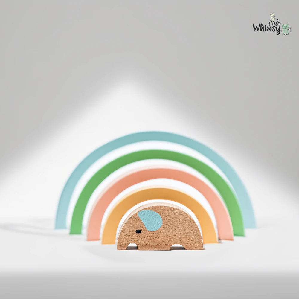 Stack & Shine Wooden Pastel Rainbow Stacker