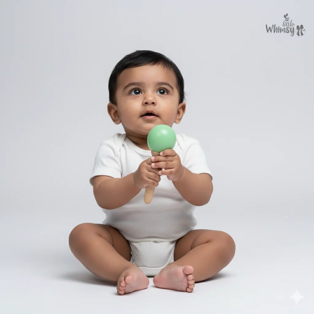 Minty Melody Wooden Pastel Green RattleLittle WhimsyWooden Rattle