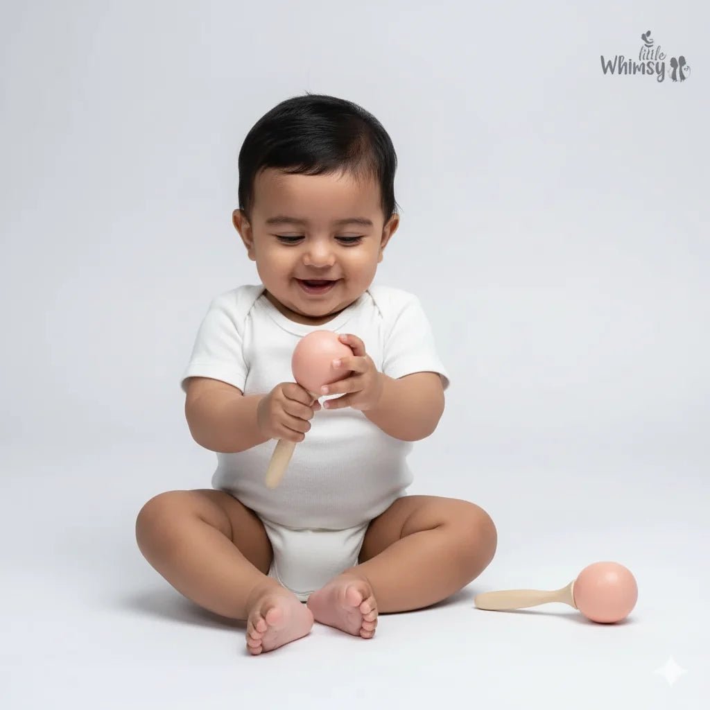 Wooden Pastel Pink MaracasLittle WhimsyWooden Toys