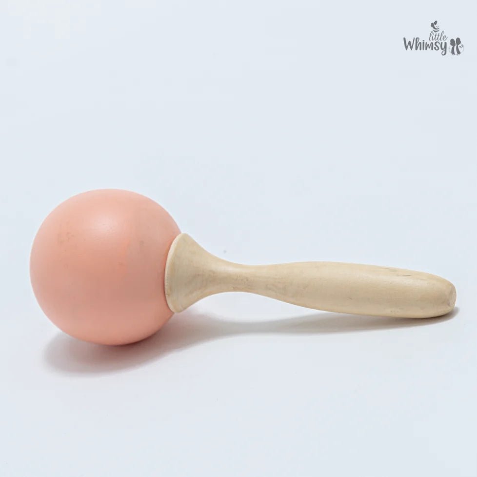Wooden Pastel Pink MaracasLittle WhimsyWooden Toys