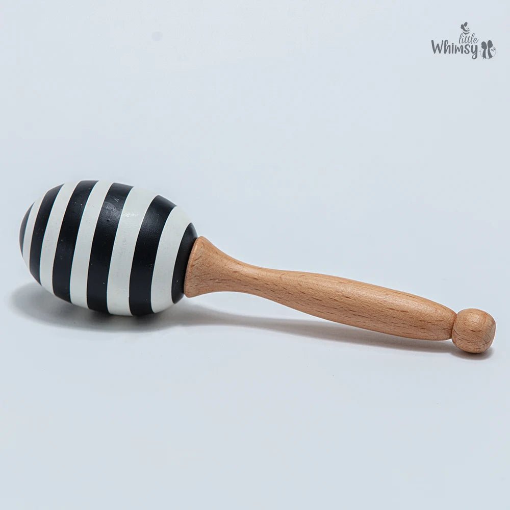 Wooden Zebra Print MaracasLittle WhimsyWooden Toys