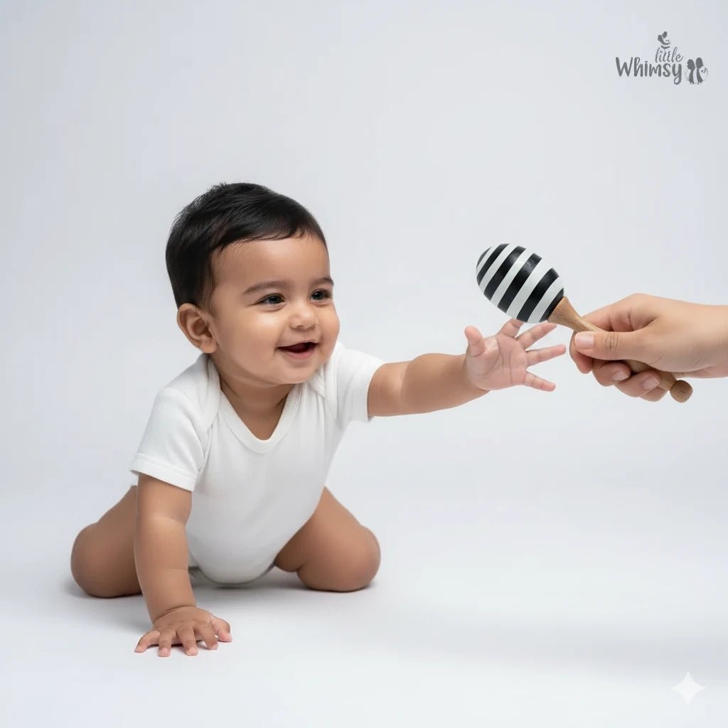 Wooden Zebra Print MaracasLittle WhimsyWooden Toys